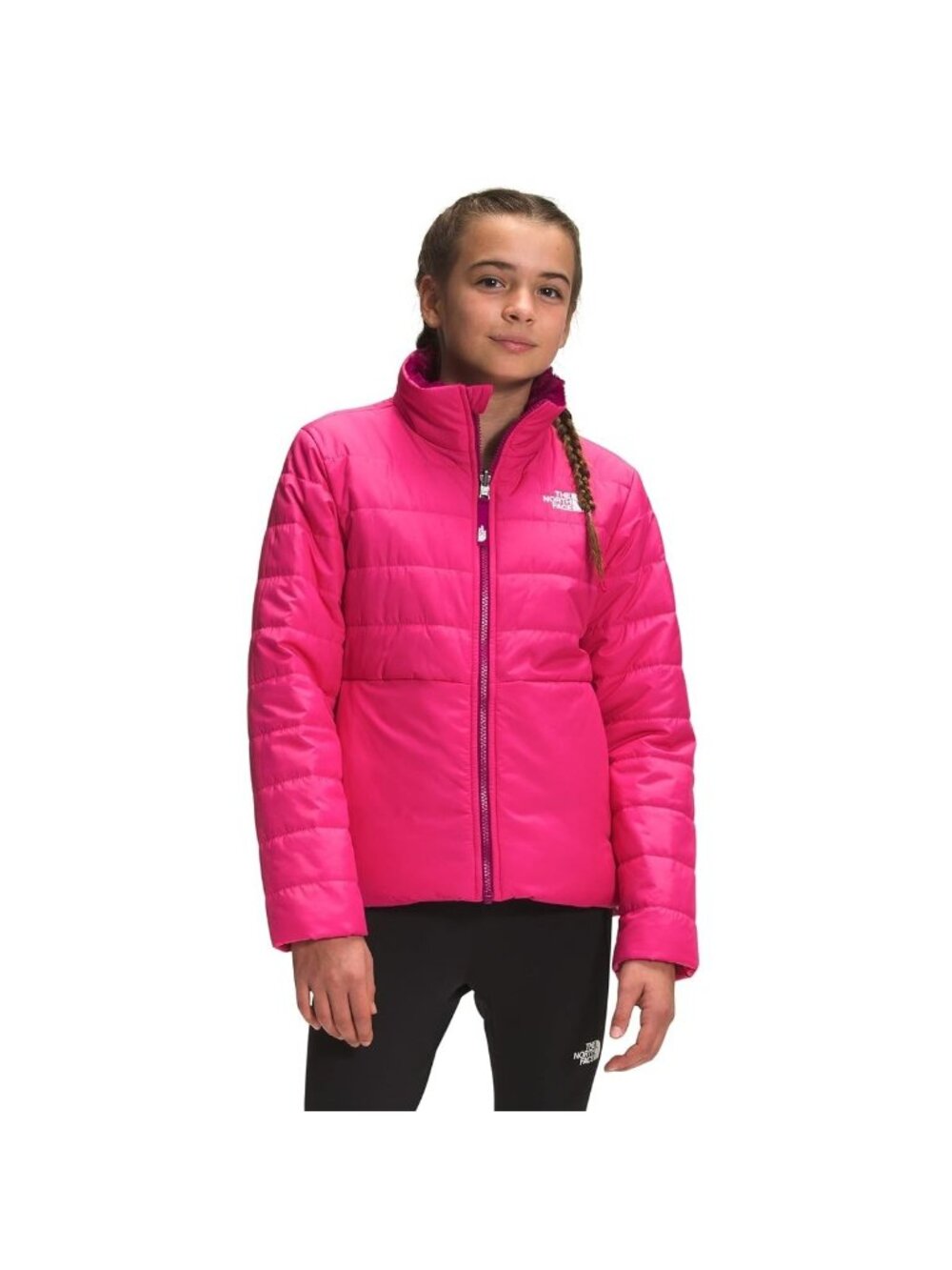 The North Face Girls' Reversible Mossbud Swirl Winter Warm Jacket Pink XXS (5)